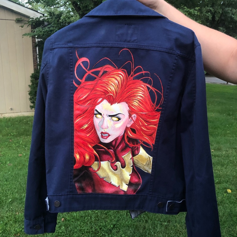 Levi’s hand painted denim jacket Dark Phoenix